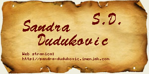 Sandra Duduković vizit kartica